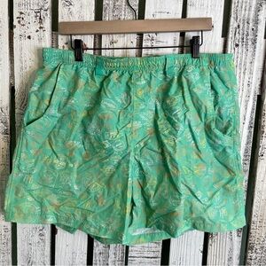 Columbia Men’s Fishing Shorts Swim Trunks Size Large Lined Green Fishing Print